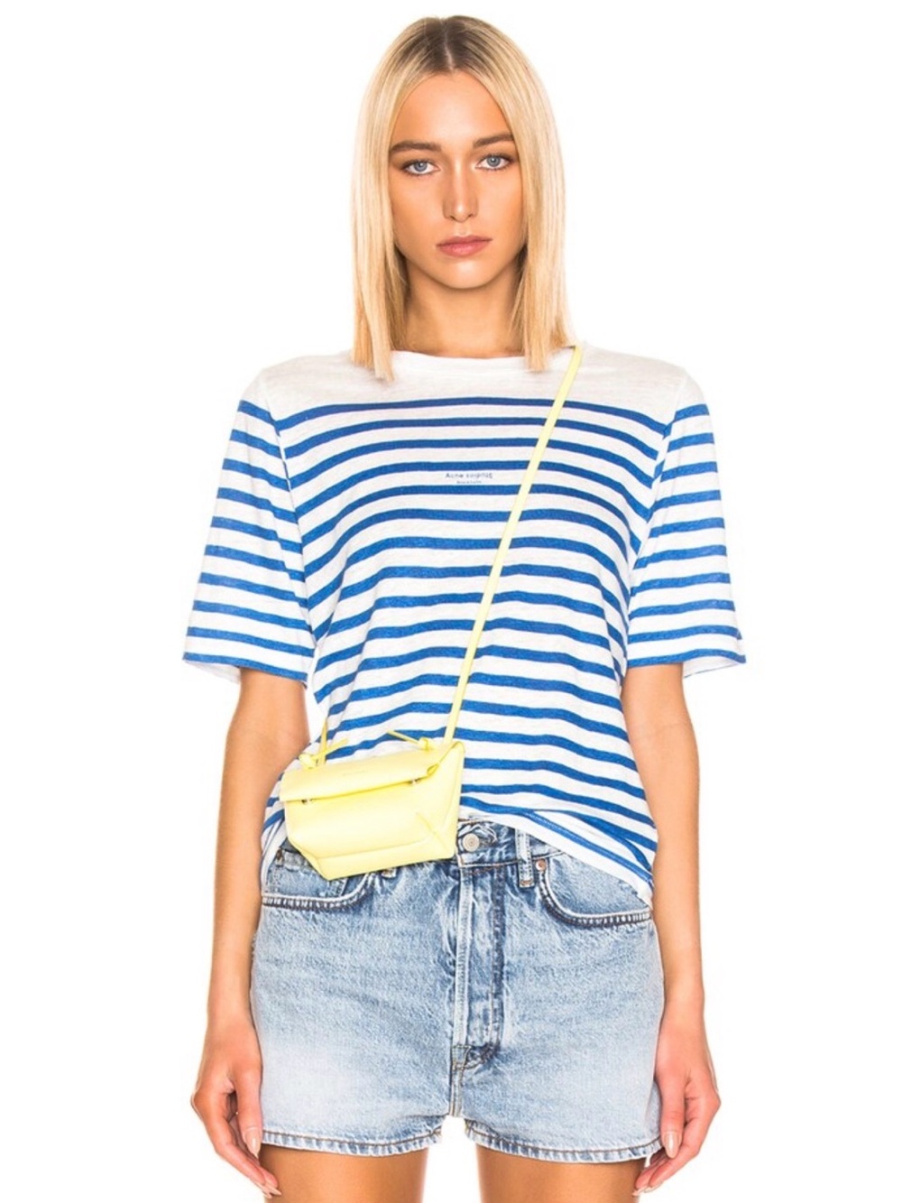 ACNE STUDIOS Megalin Linen Stripe T Shirt (Sz XS)